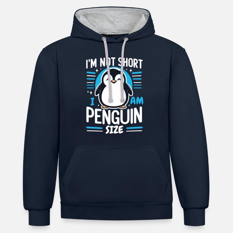 Pingouin Pingouin Animal - Sweat à capuche contrasté - bleu marine/gris chiné