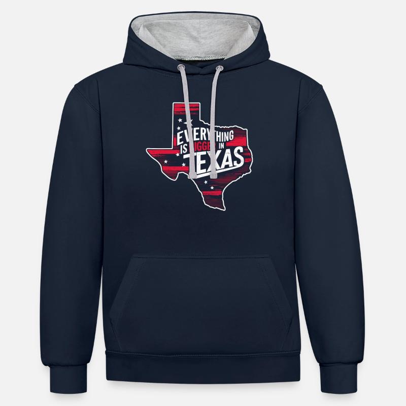 Texas State Texans Texas - Sweat à capuche contrasté - bleu marine/gris chiné