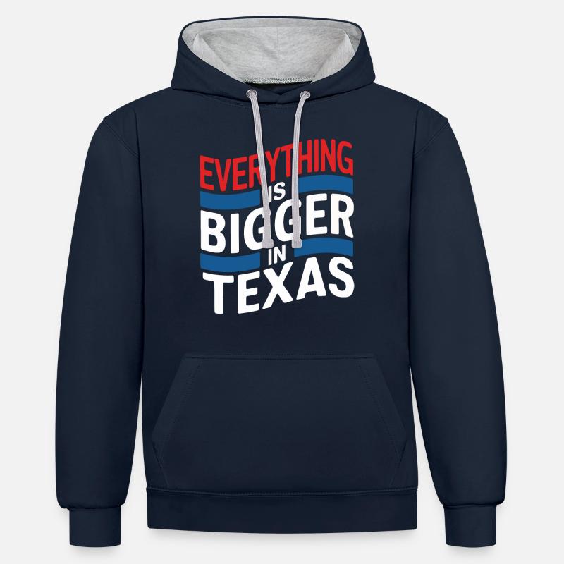 Texas State Texans Texas - Sweat à capuche contrasté - bleu marine/gris chiné