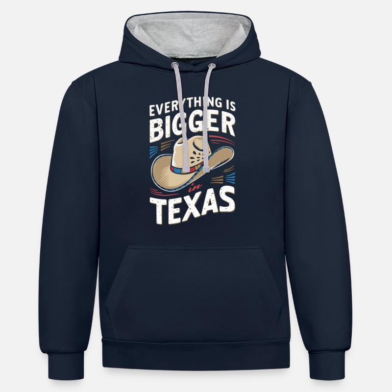 Texas State Texans Texas - Sweat à capuche contrasté - bleu marine/gris chiné