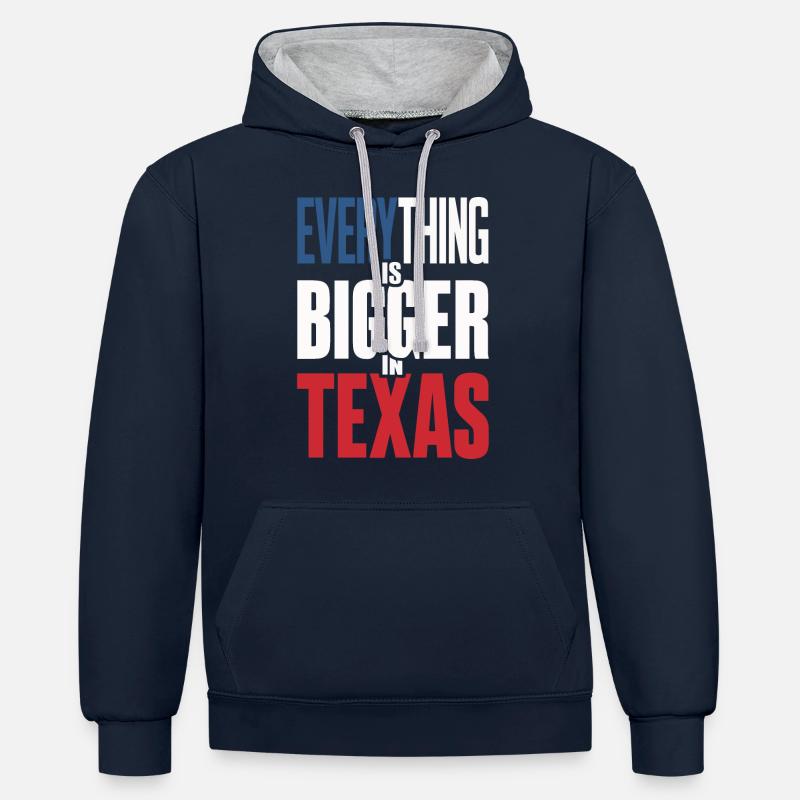 État du Texas Texans Texas - Sweat à capuche contrasté - bleu marine/gris chiné