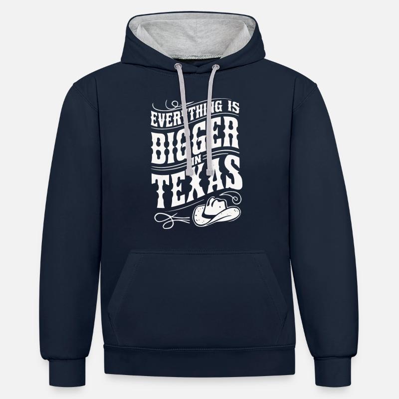 État du Texas Texans Texas - Sweat à capuche contrasté - bleu marine/gris chiné