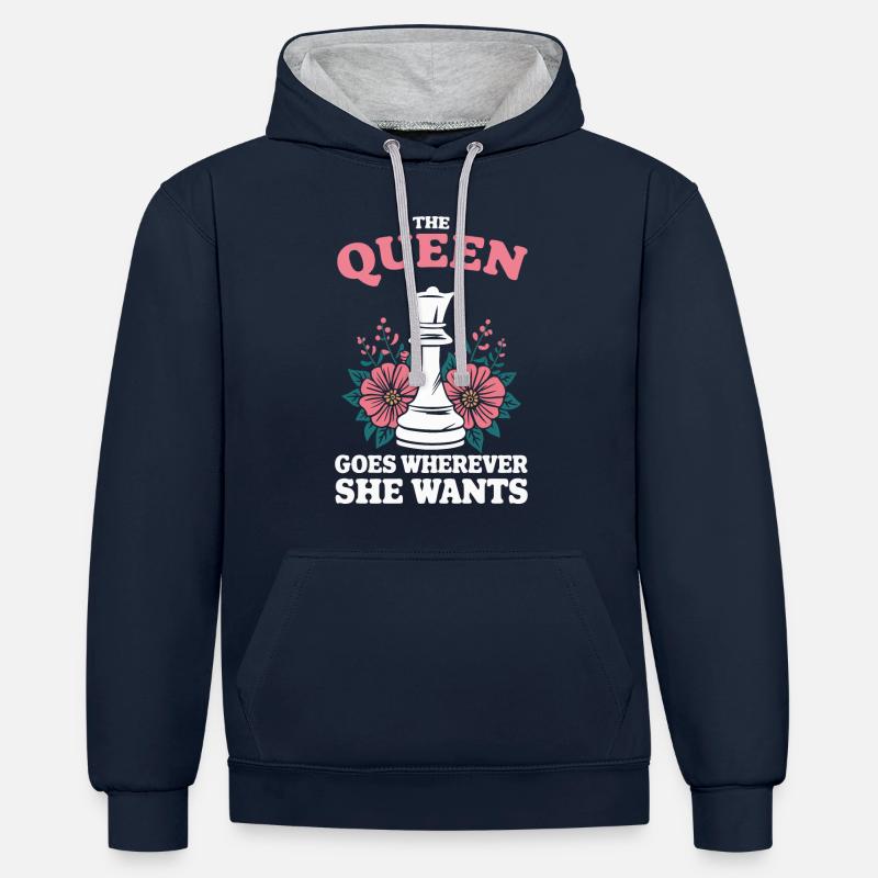 Chess Chess Player - Contrast hoodie - navy/heather grey