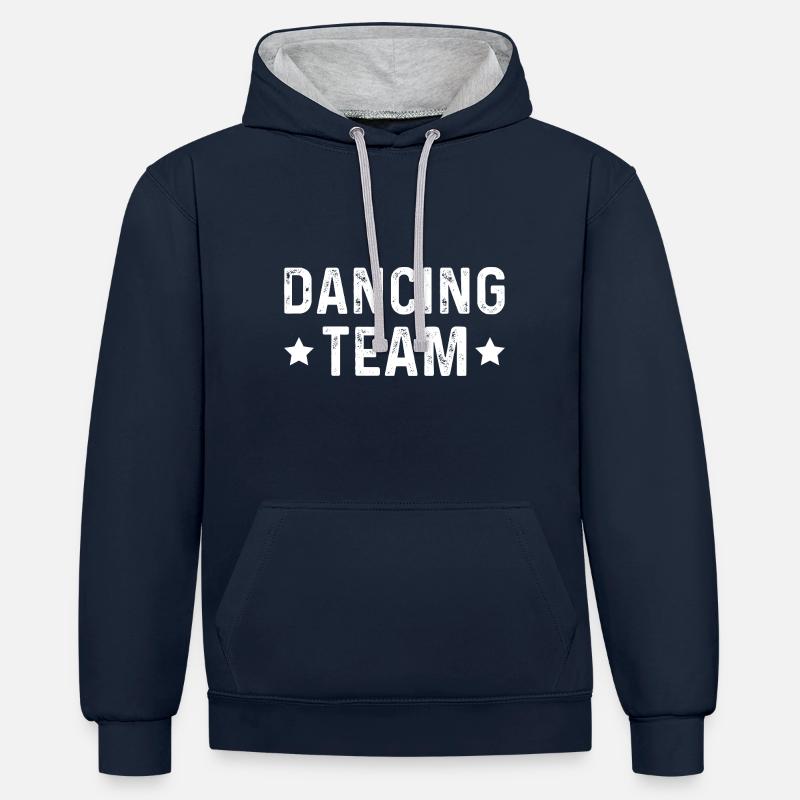 Équipe de danse - Sweat à capuche contrasté - bleu marine/gris chiné