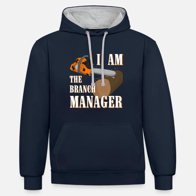 Tronçonneuse Tronçonneuse - Sweat à capuche contrasté - bleu marine/gris chiné