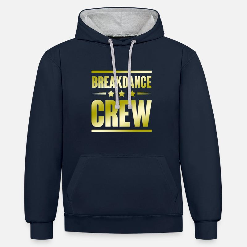 Équipe de breakdance - Sweat à capuche contrasté - bleu marine/gris chiné