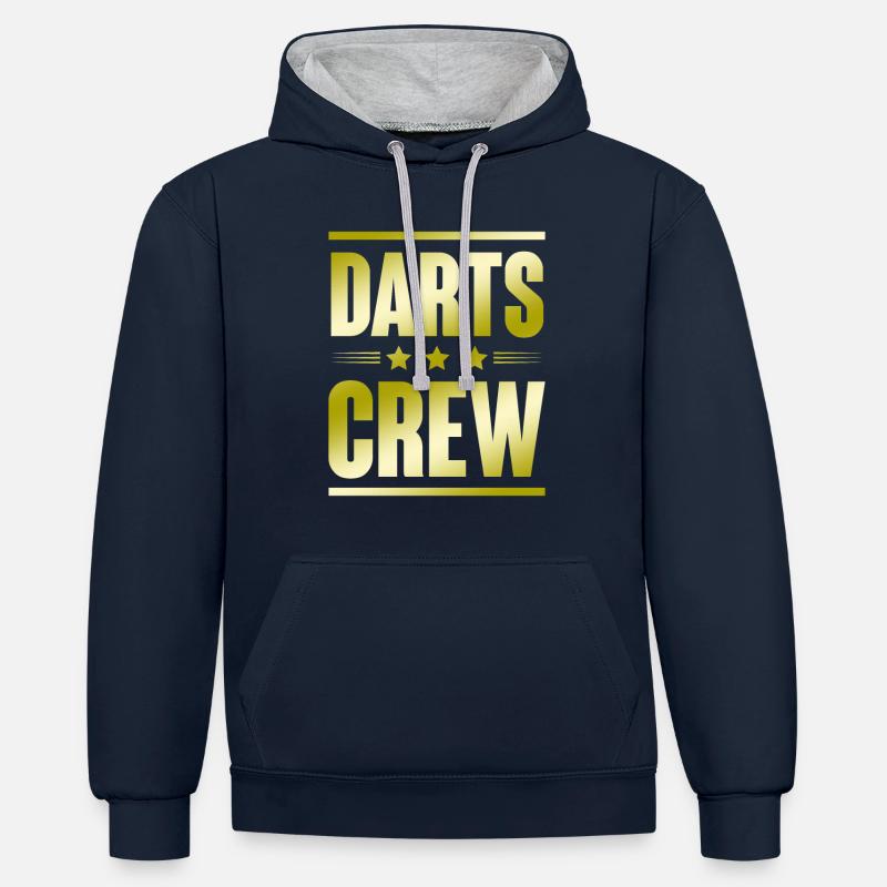 Équipage de fléchettes - Sweat à capuche contrasté - bleu marine/gris chiné