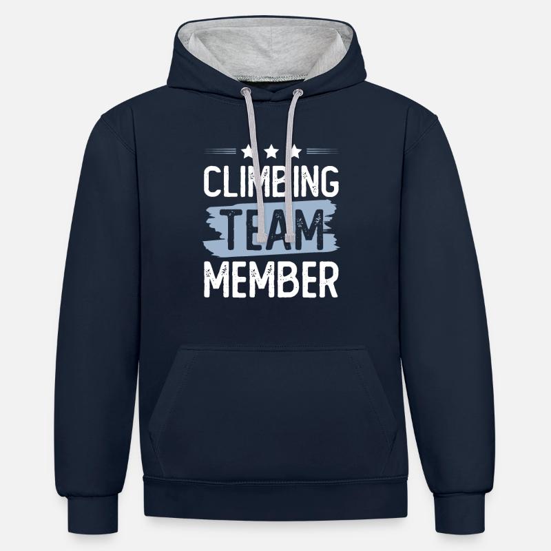 Équipe d’escalade - Sweat à capuche contrasté - bleu marine/gris chiné