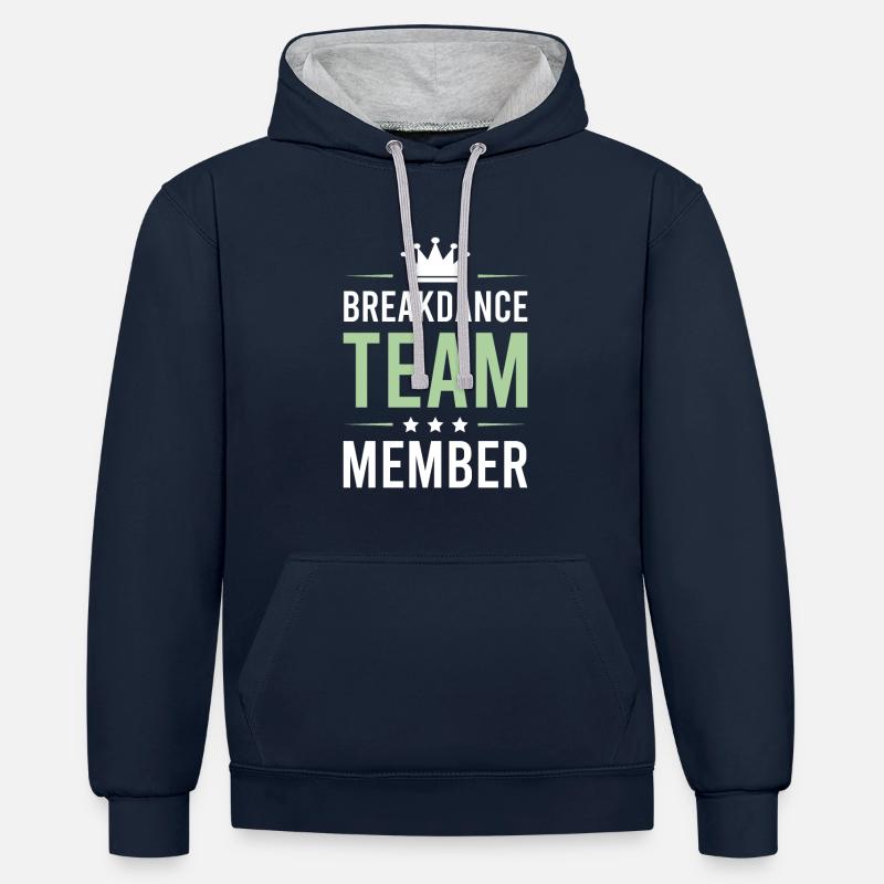 Breakdance Team - Kontrast-Hoodie - Navy/Grau meliert