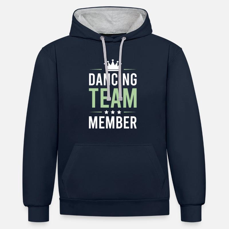 Équipe de danse - Sweat à capuche contrasté - bleu marine/gris chiné