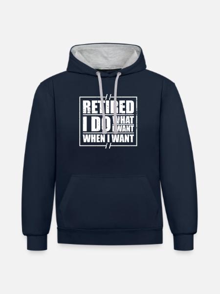 Pensioner pension - Contrast hoodie - navy/heather grey