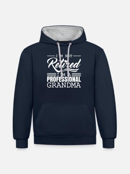 Pensioner pension - Contrast hoodie - navy/heather grey