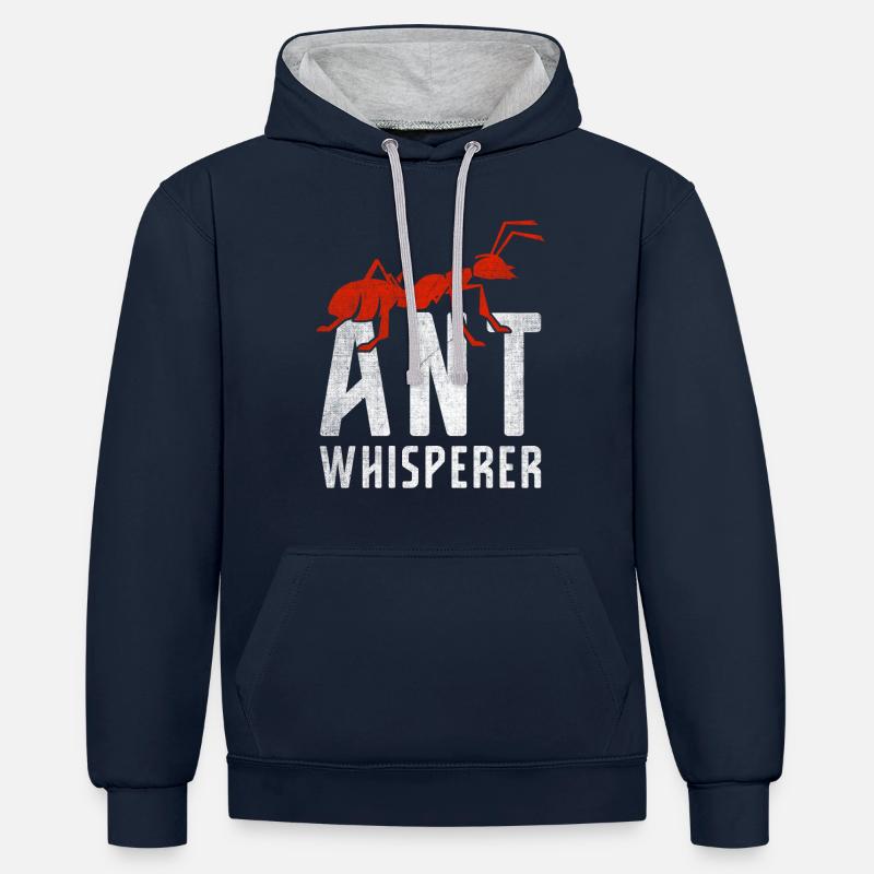 Ferme Fourmi Whisperer Ameisen - Sweat à capuche contrasté - bleu marine/gris chiné
