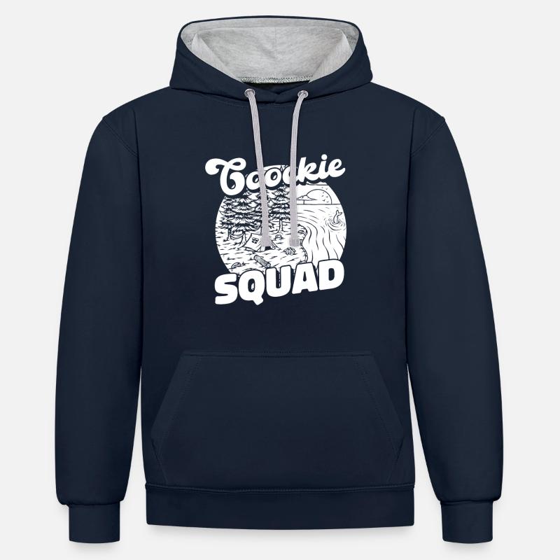 Escouade des cookies Pathfinder - Sweat à capuche contrasté - bleu marine/gris chiné
