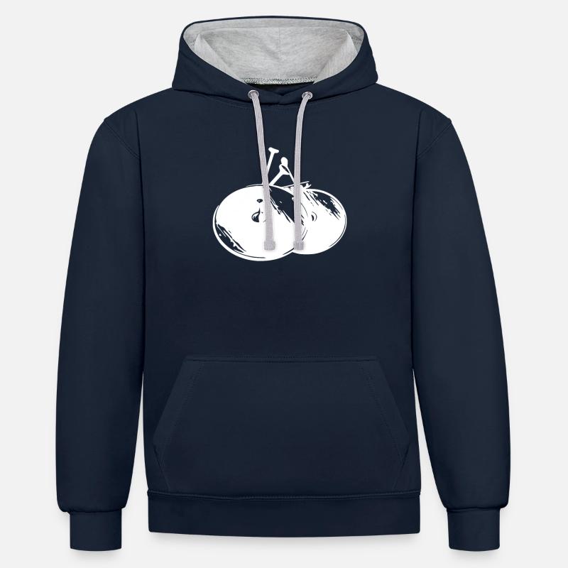Train de ventilateurs Spielmannszug - Sweat à capuche contrasté - bleu marine/gris chiné