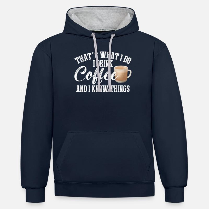 C’est ce que je fais - Sweat à capuche contrasté - bleu marine/gris chiné