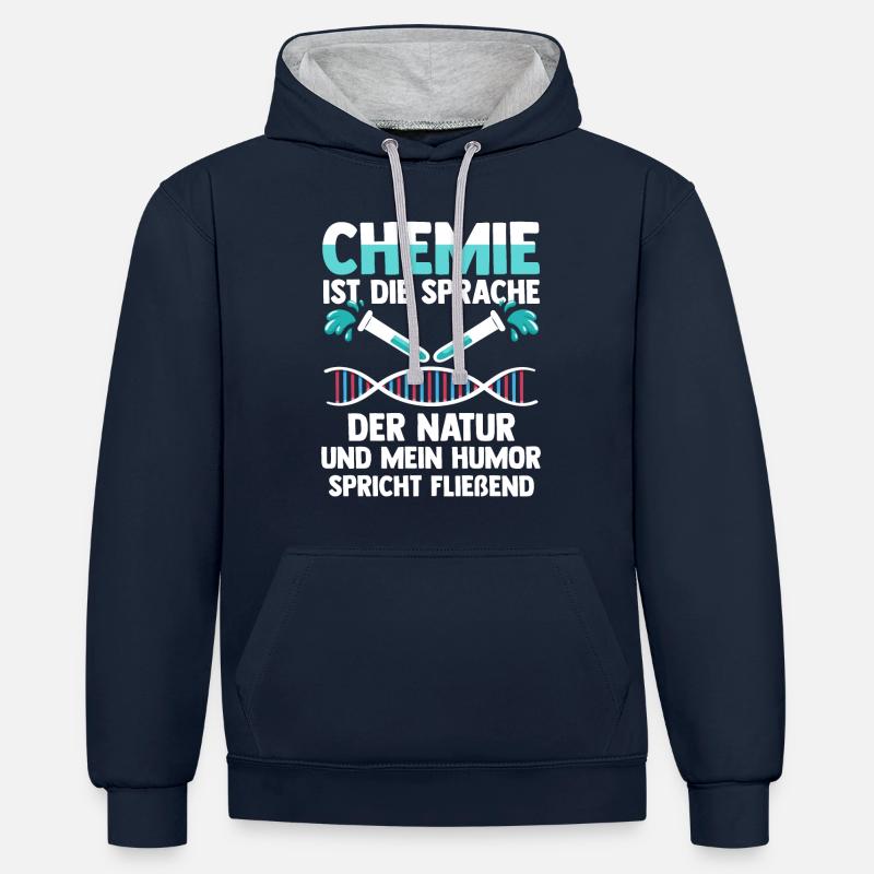 Chimiste Sciences Physique Chimie - Sweat à capuche contrasté - bleu marine/gris chiné