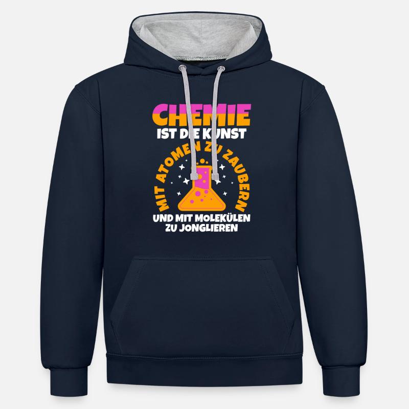 Chimiste Sciences Physique Chimie - Sweat à capuche contrasté - bleu marine/gris chiné