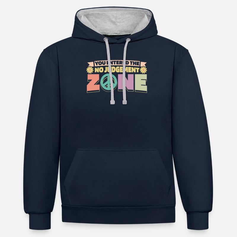 Mama Mutter - Kontrast-Hoodie - Navy/Grau meliert