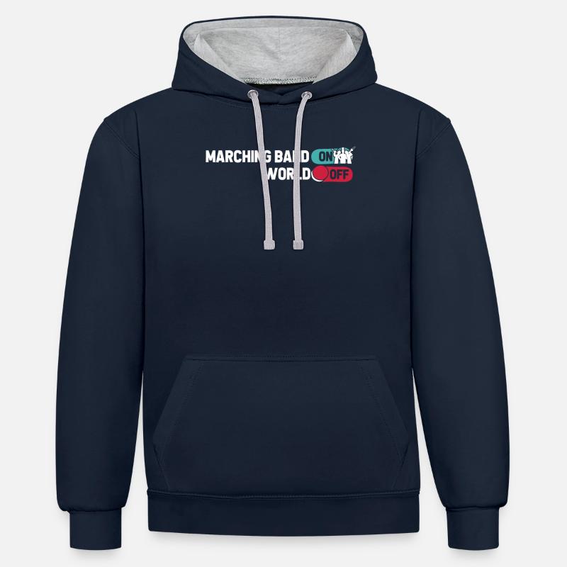 Train de ventilateurs Spielmannszug - Sweat à capuche contrasté - bleu marine/gris chiné