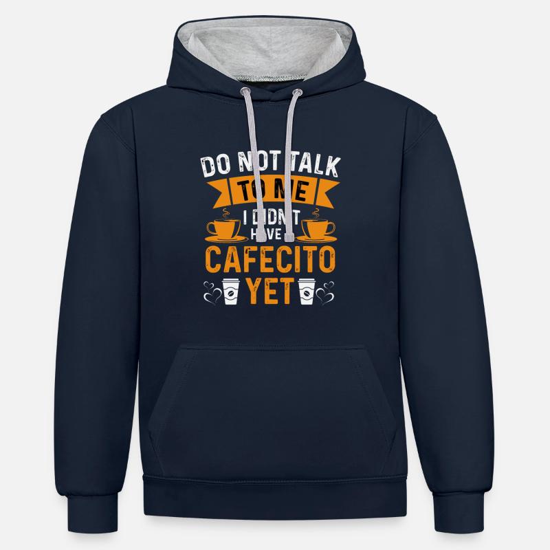 Cafécito - Sweat à capuche contrasté - bleu marine/gris chiné