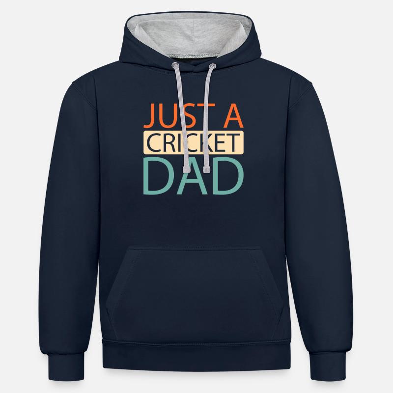 Cricket Just A Cricket Dad - Sweat à capuche contrasté - bleu marine/gris chiné