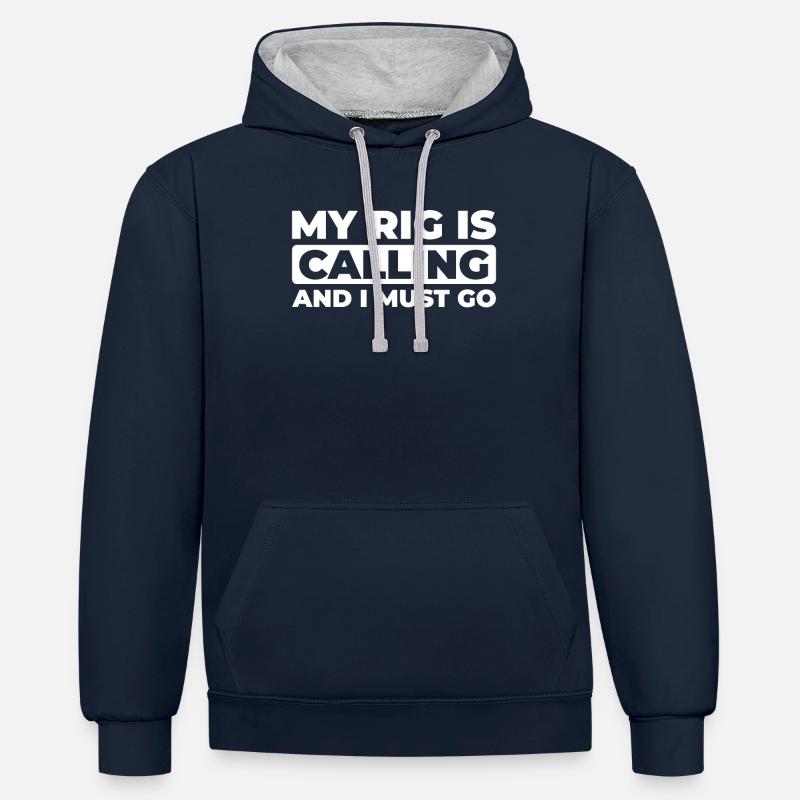 Sim Racing - Sweat à capuche contrasté - bleu marine/gris chiné