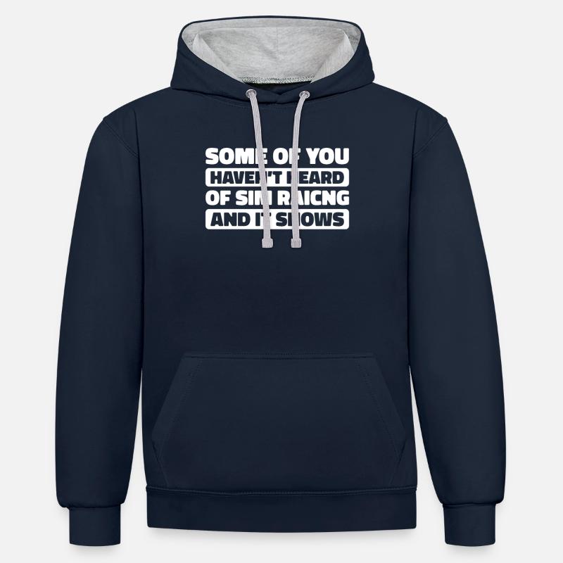 Sim Racing - Sweat à capuche contrasté - bleu marine/gris chiné