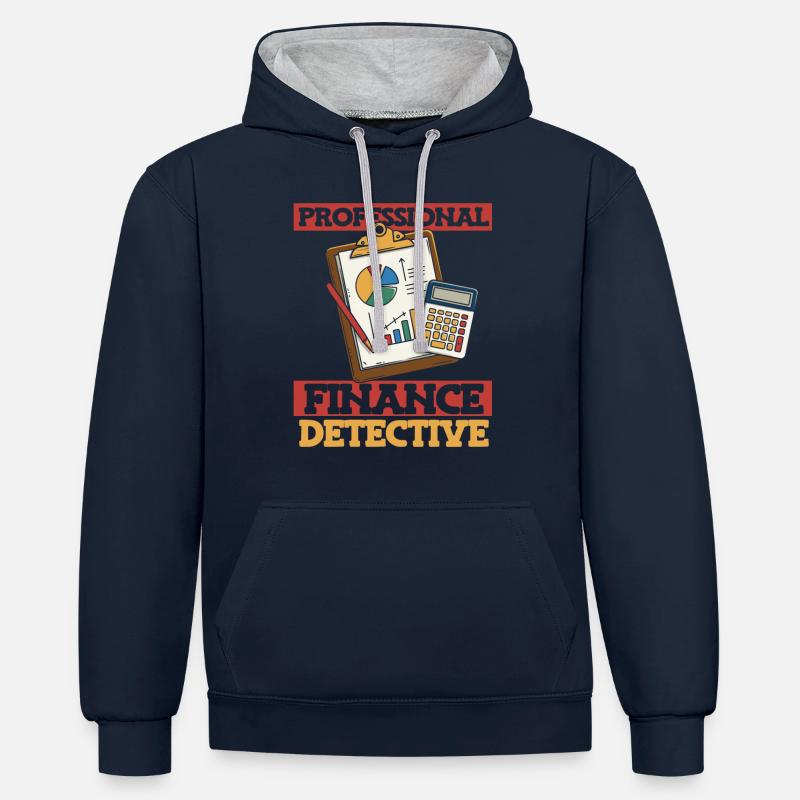 Auditeur - Sweat à capuche contrasté - bleu marine/gris chiné