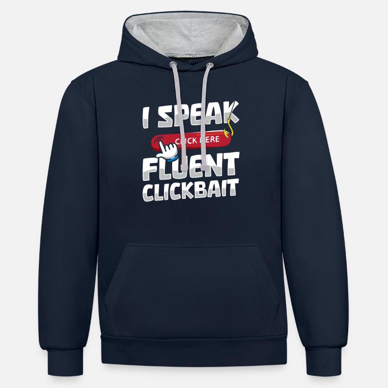 Blogueur Blogueur - Sweat à capuche contrasté - bleu marine/gris chiné
