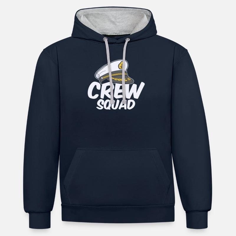 Shipmate Sailor Squad - Sweat à capuche contrasté - bleu marine/gris chiné
