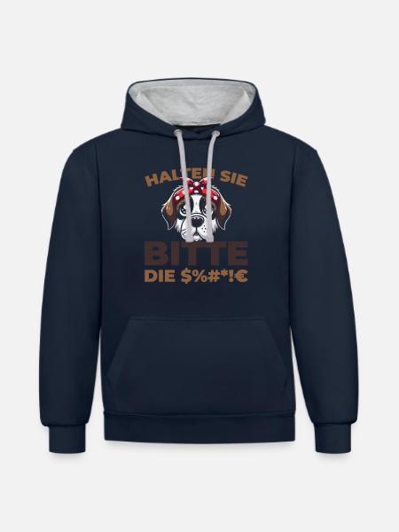 St. Bernards, please shut up - Contrast hoodie - navy/heather grey