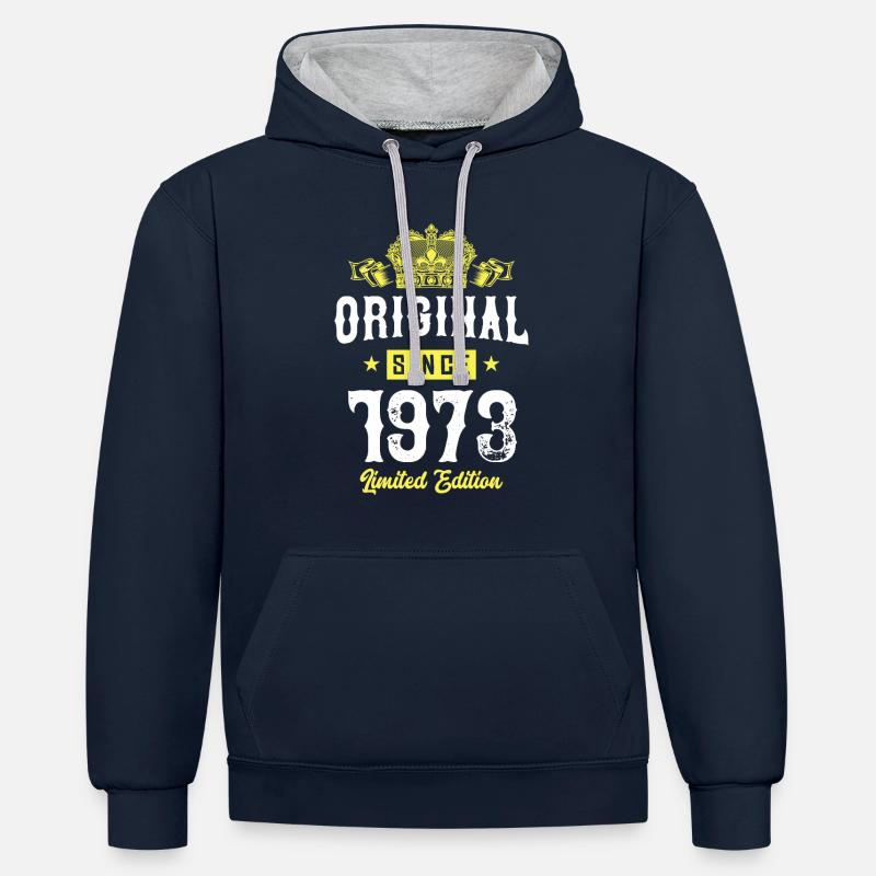 1973 Édition limitée - Sweat à capuche contrasté - bleu marine/gris chiné