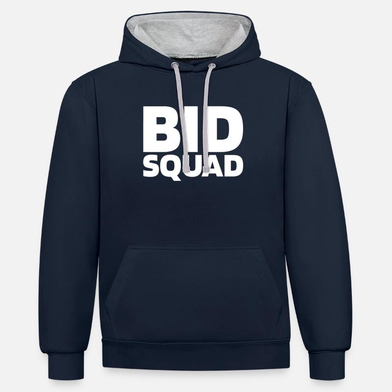 Escouade de - Sweat à capuche contrasté - bleu marine/gris chiné