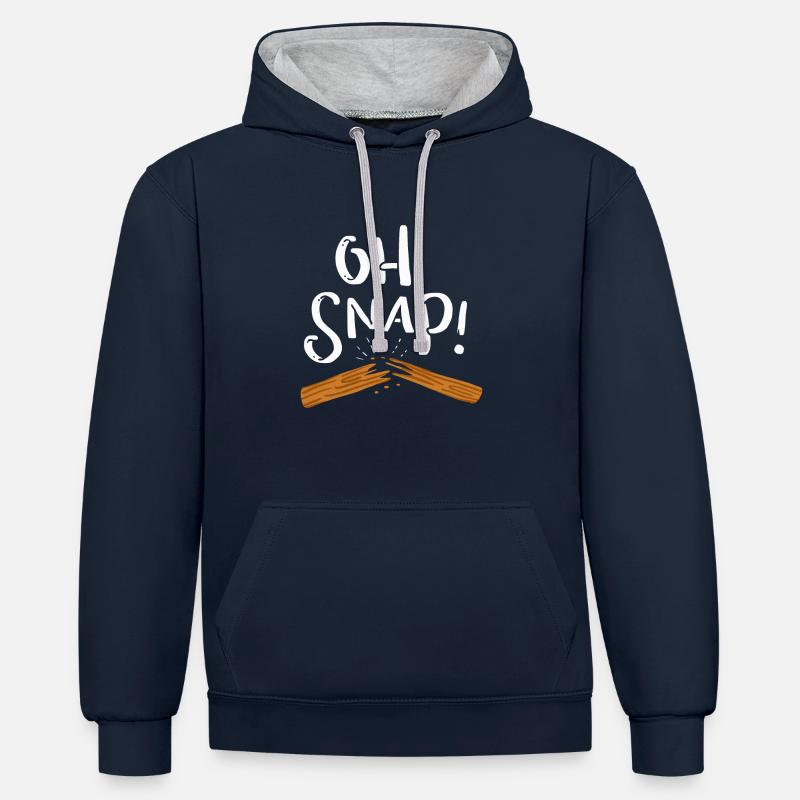 Oh snap! broken through - Contrast hoodie - navy/heather grey