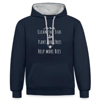 Environment Nature Environmental Protection - Contrast hoodie - navy/heather grey - Front - Nico (186cm)