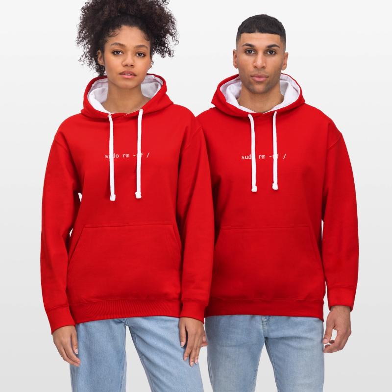Programmierer Sudo Linux Kontrast-Hoodie