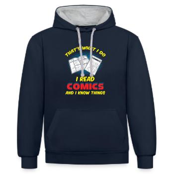 comics comic style gifts - Contrast hoodie - navy/heather grey - Front - Nico (186cm)