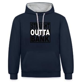 Straigt Outta Bank - Contrast hoodie - navy/heather grey - Front - Nico (186cm)