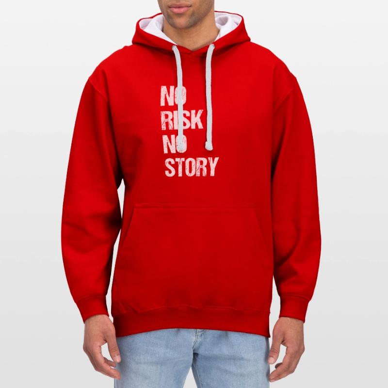 pas de risque pas d’histoire - vivre et risque Sweat à capuche contrasté