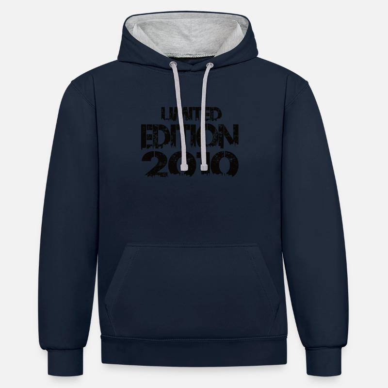 Édition limitée 2010 - Sweat à capuche contrasté - bleu marine/gris chiné