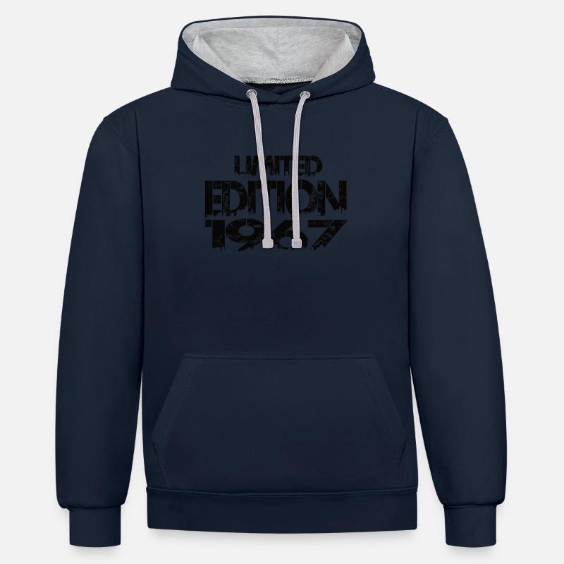 Édition limitée 1967 - Sweat à capuche contrasté - bleu marine/gris chiné