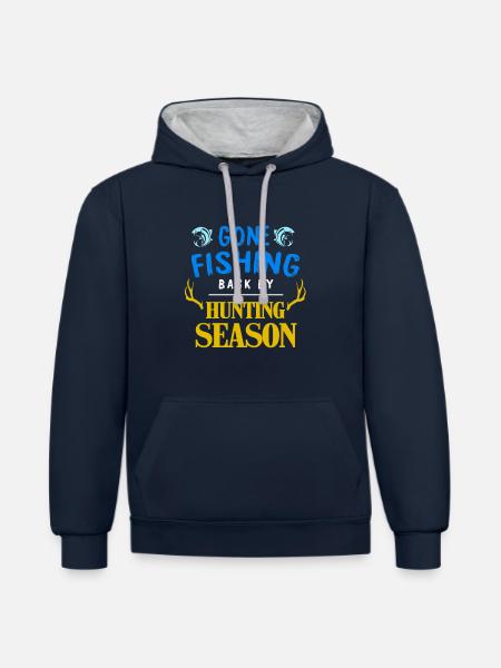 Fishing and hunting gift idea - Contrast hoodie - navy/heather grey