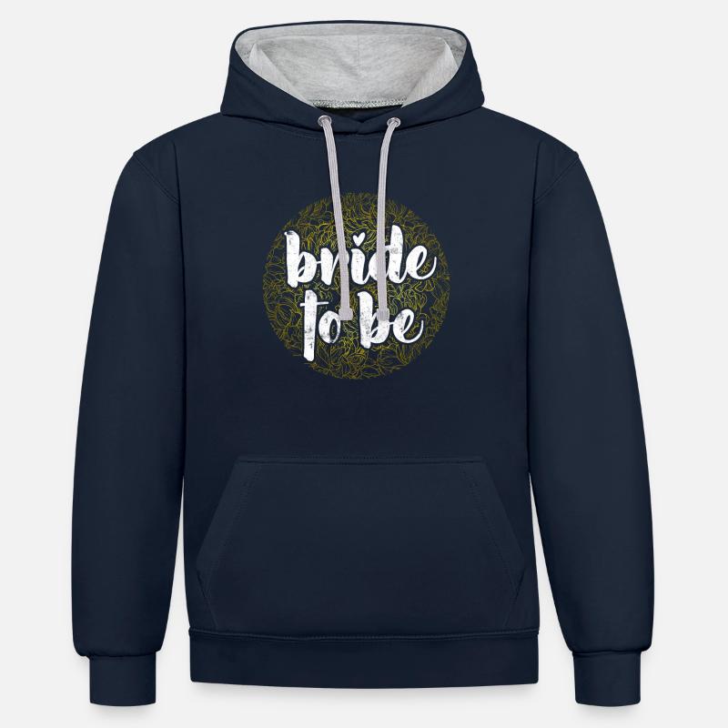 Braut als Design geschenk - Kontrast-Hoodie - Navy/Grau meliert