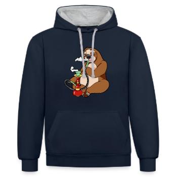 Hookah sloth hookah - Contrast hoodie - navy/heather grey - Front - Nico (186cm)