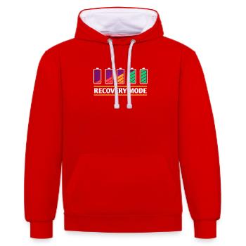 Operation battery recovery hospital - Contrast hoodie - red/white - Front - Liana (172cm) & Jaron (178cm)