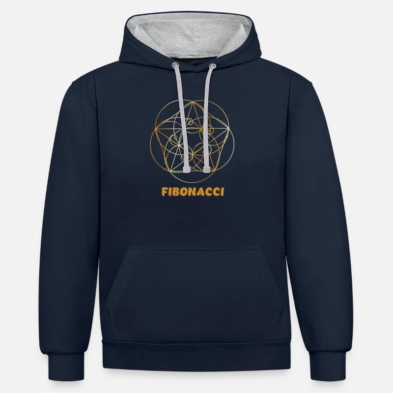 Leonardo Fibonacci Mathematician Math Series Sequence - Contrast hoodie - navy/heather grey