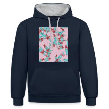 Zuckertüte erster Schultag - Kontrast-Hoodie - Navy/Grau meliert - Vorne - Nico (186cm)