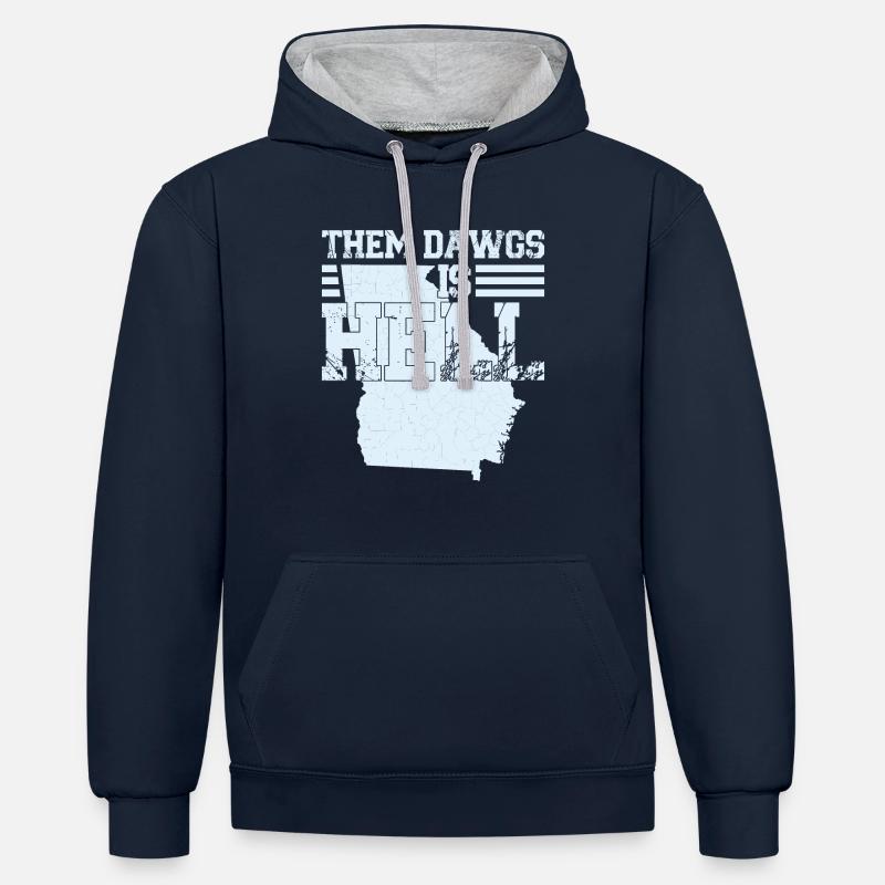 Conception 3 - Sweat à capuche contrasté - bleu marine/gris chiné