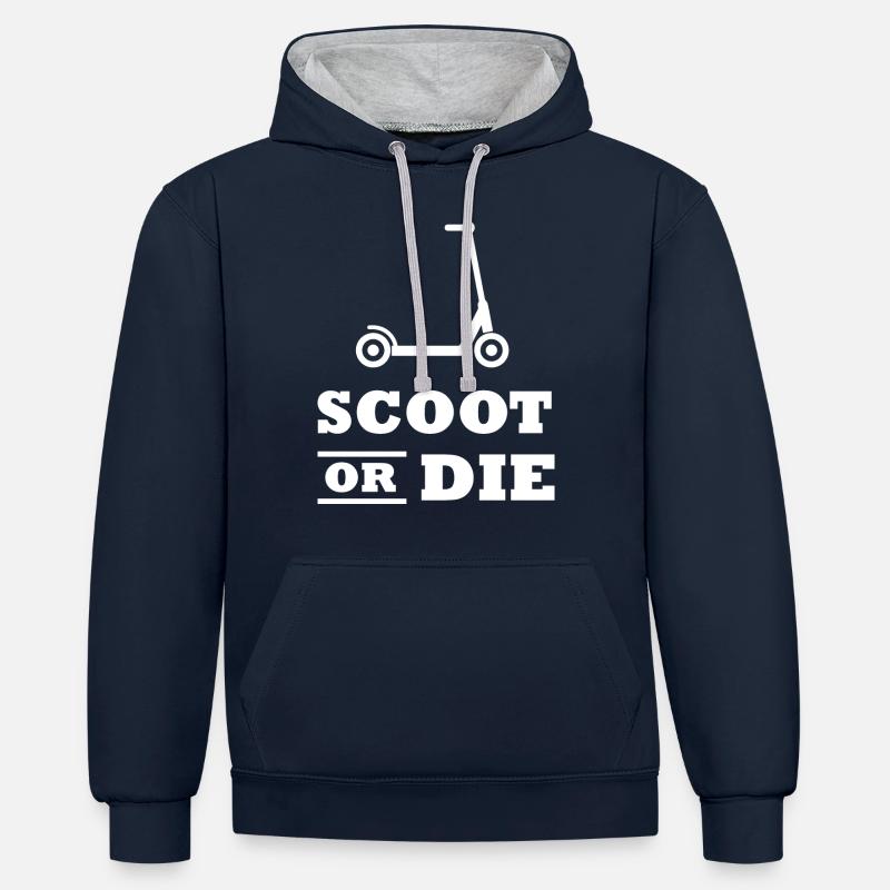 E-Scooter E-Roller Scooter - Kontrast-Hoodie - Navy/Grau meliert